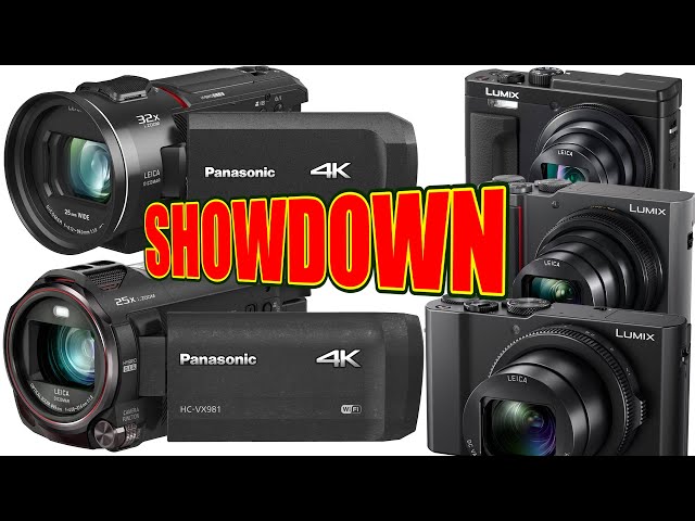 Panasonic VX981 vs VX1 WXF1 camcorders vs LX10 ZS80 ZS200 compact