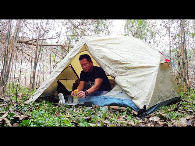 耐水圧実験どしゃ降りソロキャンプ【トレッカーアルミテント2UV】【鹿