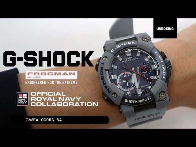 Unboxing G-SHOCK X ROYAL NAVY FROGMAN GWF-A1000RN-8AER - YouTube