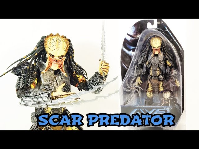 Neca AVP Alien vs. Predator Unmasked Scar Predator Action Figure