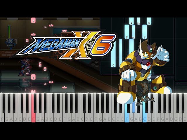 Mega Man X6 - Ground Scaravich Stage [Central Museum] (Piano