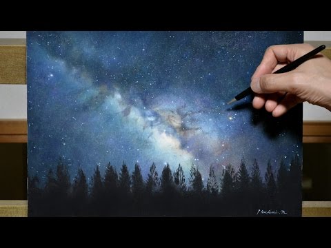 油絵-タイムラプス】天の川 銀河 Oil Painting - TimeLapse｜The Milky