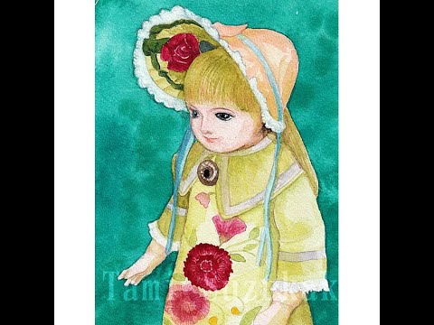 透明水彩で描いてみよう！メイキング動画「西洋人形」 - YouTube