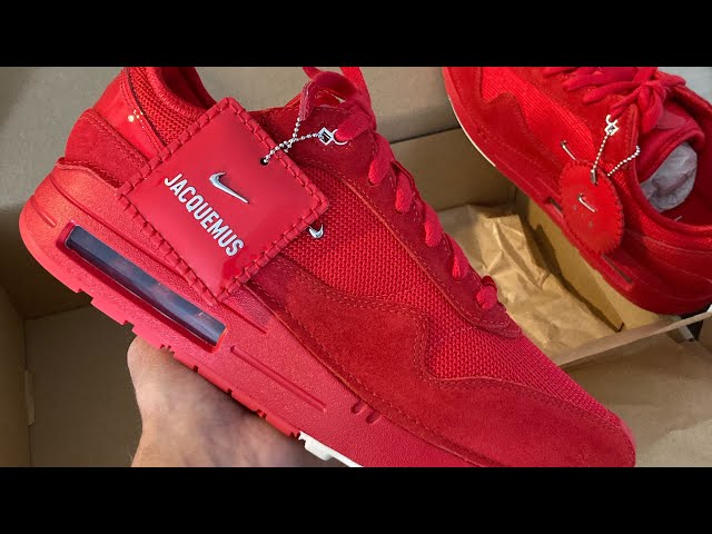 First look The Jacquemus x Nike Air Max 1 '86 x Jacquemus Dark Red