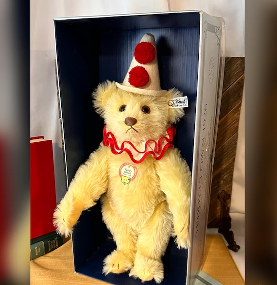 Steiff Mohair Teddy Clown Bear Replica 1986, Original Box & Tags