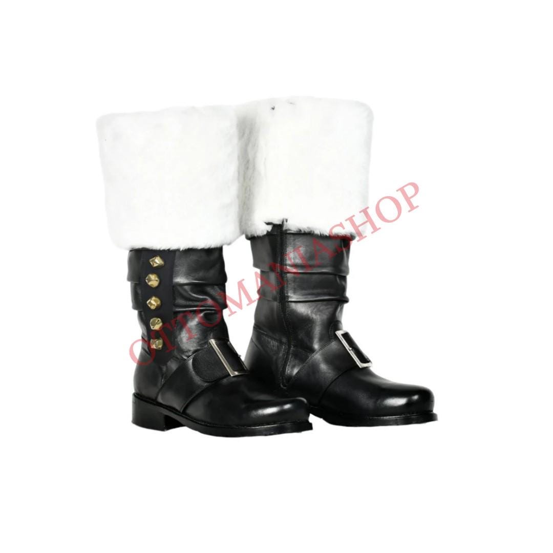 Handmade Santa Claus Boot,nubuck Leather Boots,santa Suit,chrismas