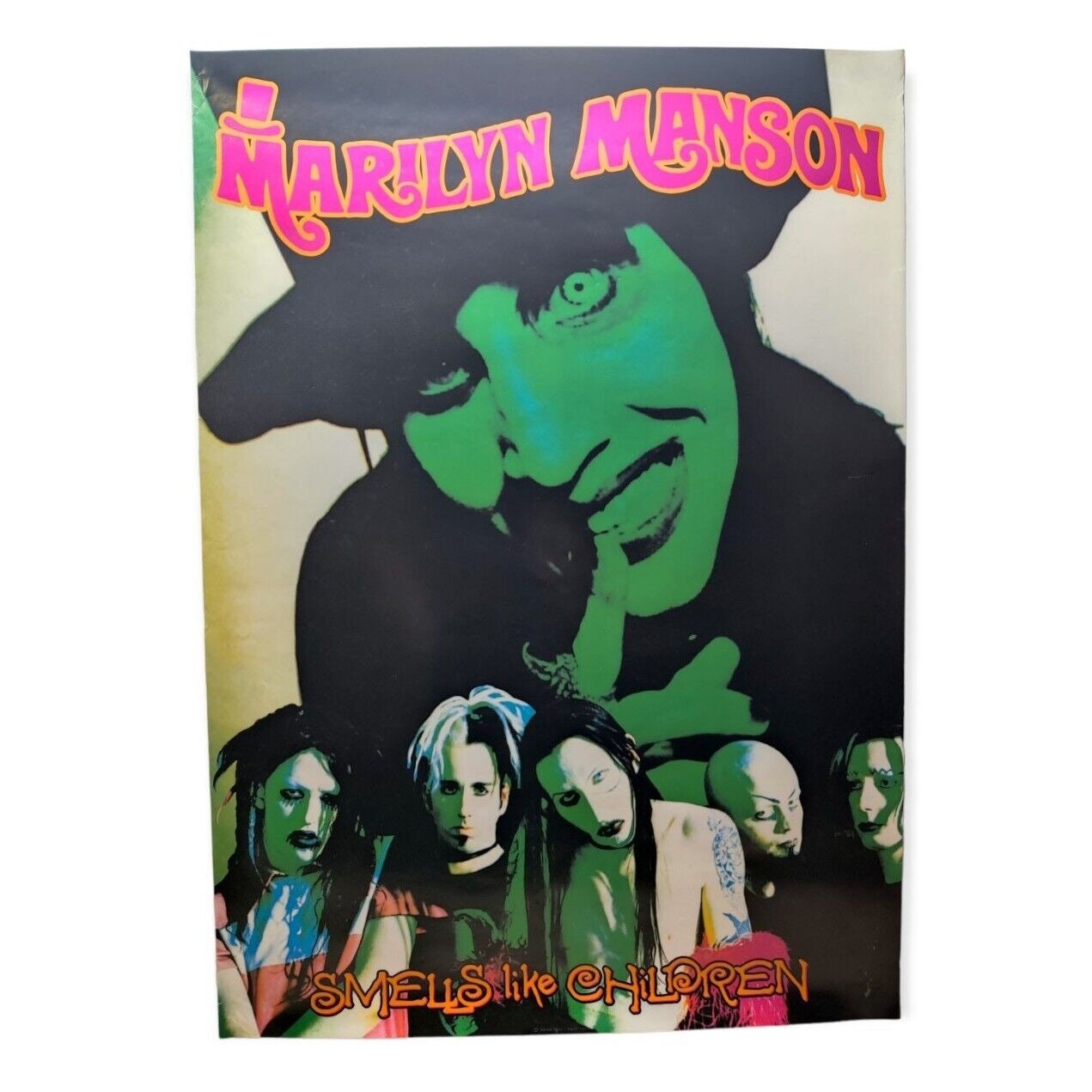 Vintage Original Marilyn Manson Poster Smells Like Children 1990s
