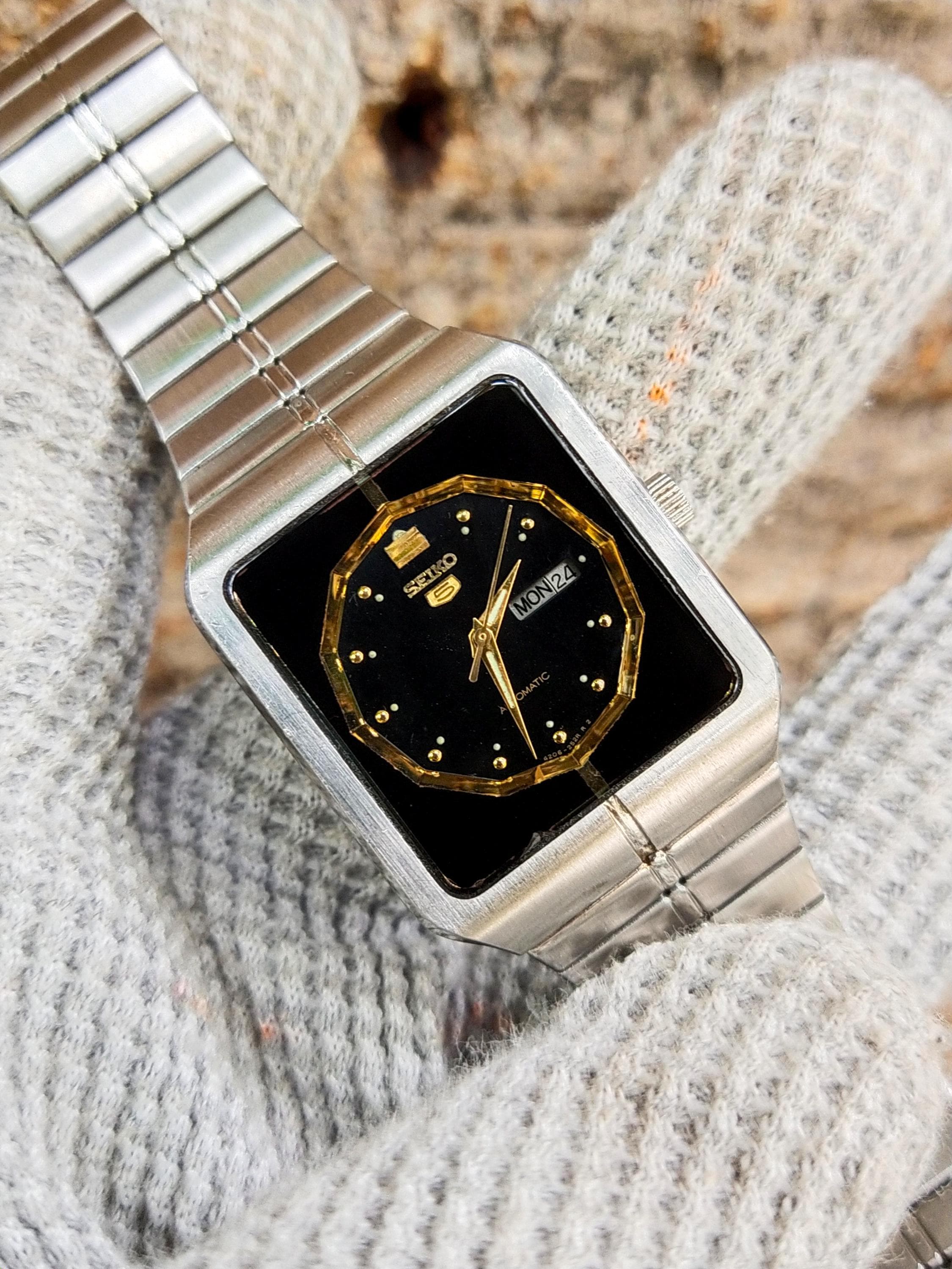 SEIKO 5 4206-5700 Silver Tank Shape Square Automatic Men's Watch