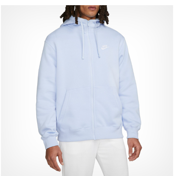 Nike Sportswear Club Fleece Full-Zip Hoodie Light Marine Men's