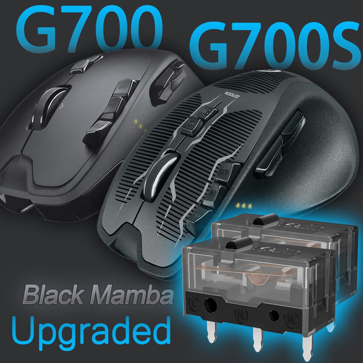Upgraded Logitech G700s G700 Wireless Wired Rechargeable Gaming