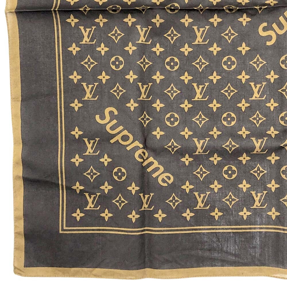 Supreme x Louis Vuitton LV Monogram Bandana Scarf Brown 100% | eBay