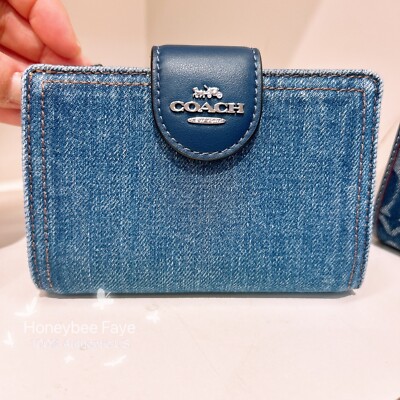 NWT Coach Medium Corner Zip Wallet In Signature Denim CZ344/CAO96