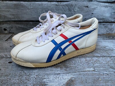Vintage 70's Asics tiger white low top leather sneakers made in