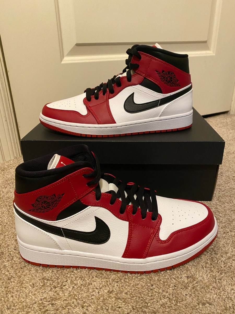 Nike Air Jordan 1 Mid Chicago 2020 GS 554725-173 White/Gym Red