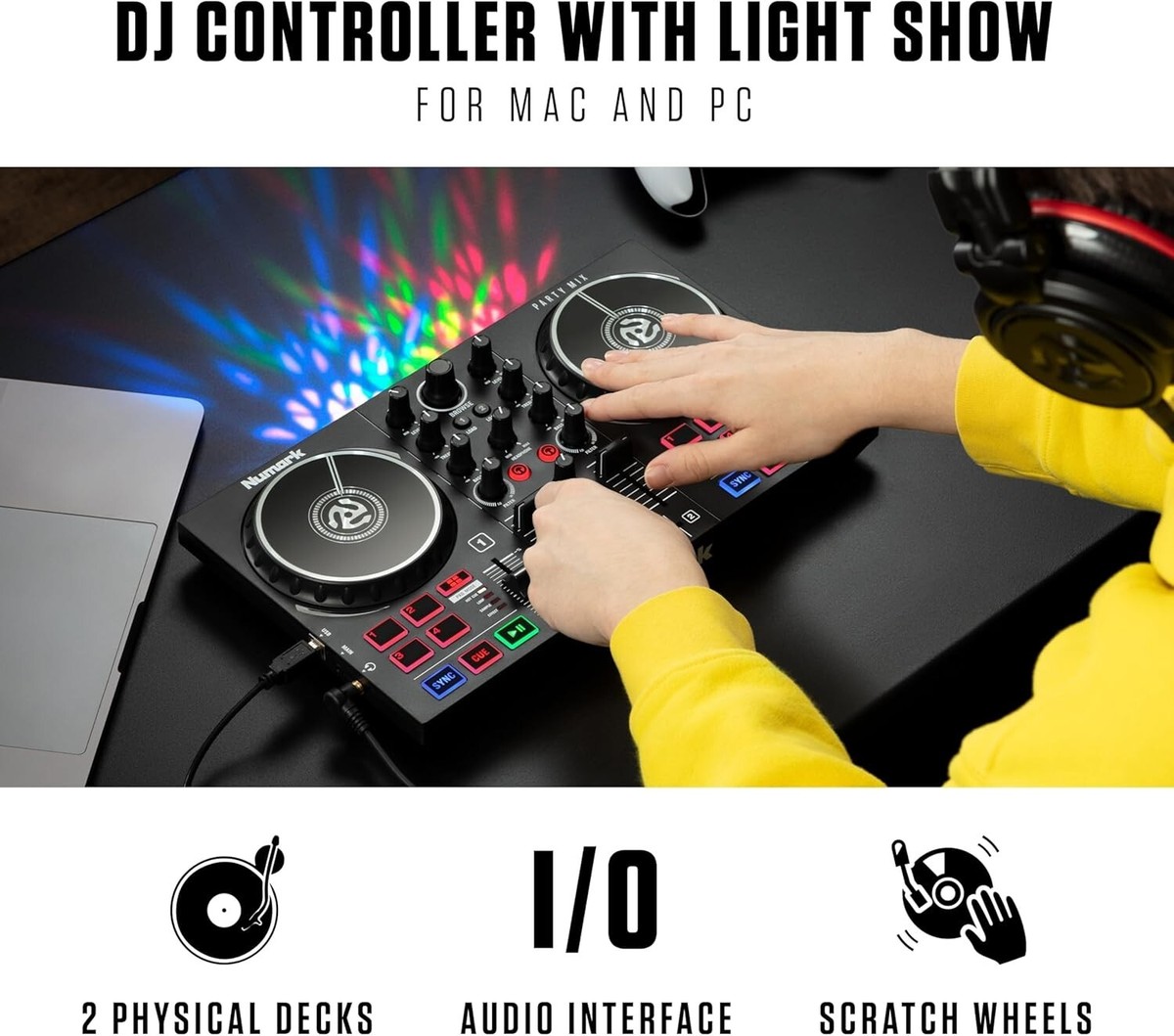 Numark Party Mix Ⅱ DJ Controller Equipped with LED party Lights