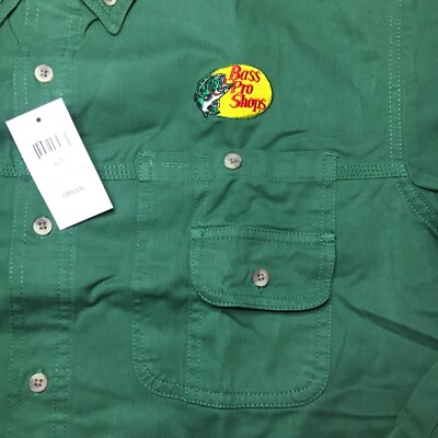 Bass Pro Shops Long Sleeve Button Up Green Shirt Size XLT XLTall