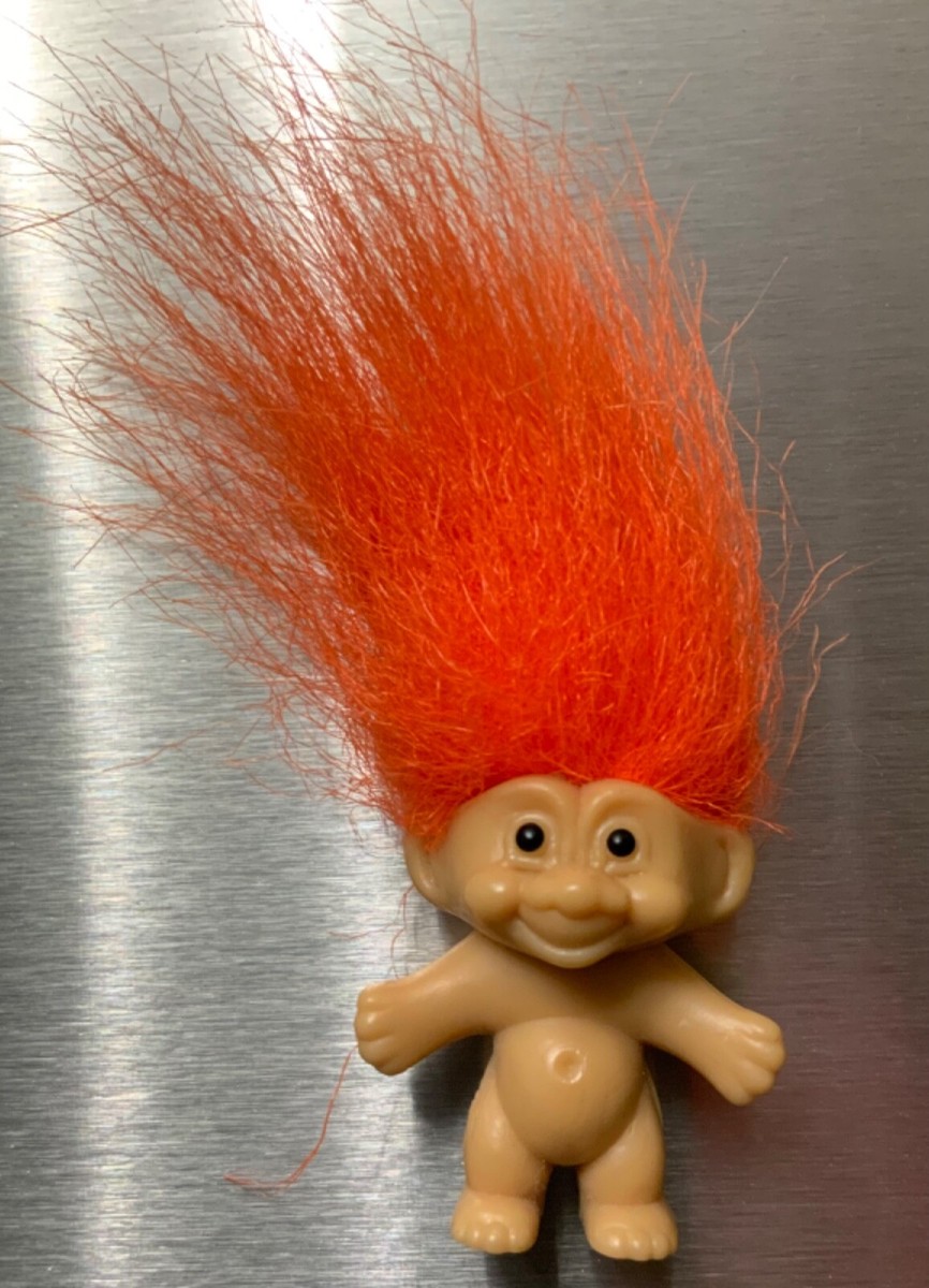 Troll,Russ,Refrigerator Magnet,Troll Doll,Kitchen Magnet,Orange