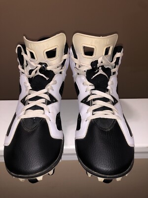 Size 13 Air Jordan 6 Retro TD Oreo Black/White Football Cleats