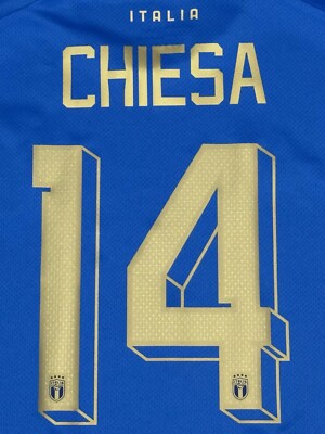 2022 Italy Home Jersey #14 Chiesa Large Puma Soccer Football