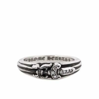 Authentic [Chrome Hearts] BABY CLASSIC DAGGER RING WITH DIAMONDS