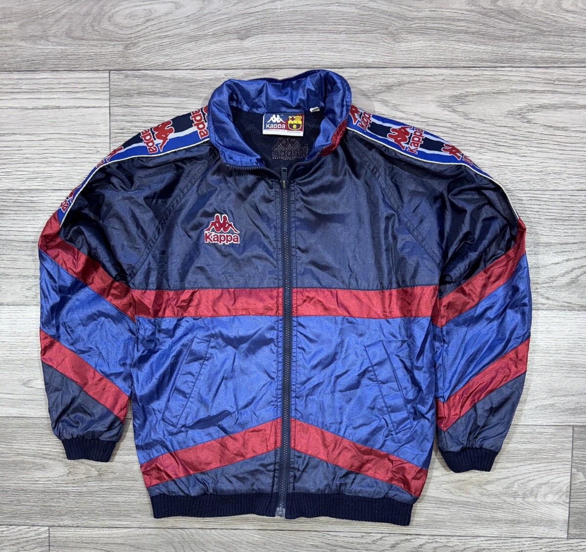 FC BARCELONA 1995 1997 TRAINING FOOTBALL JACKET KAPPA SIZE 10