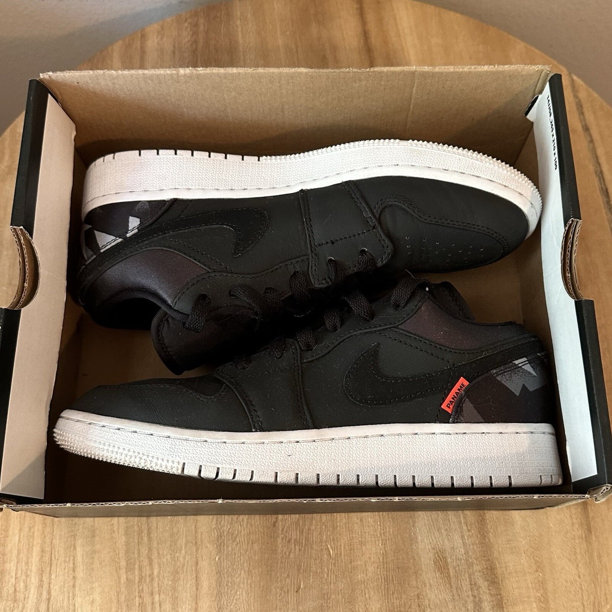 Size 5Y - Paris Saint-Germain BG Air Jordan 1Low Black/Black