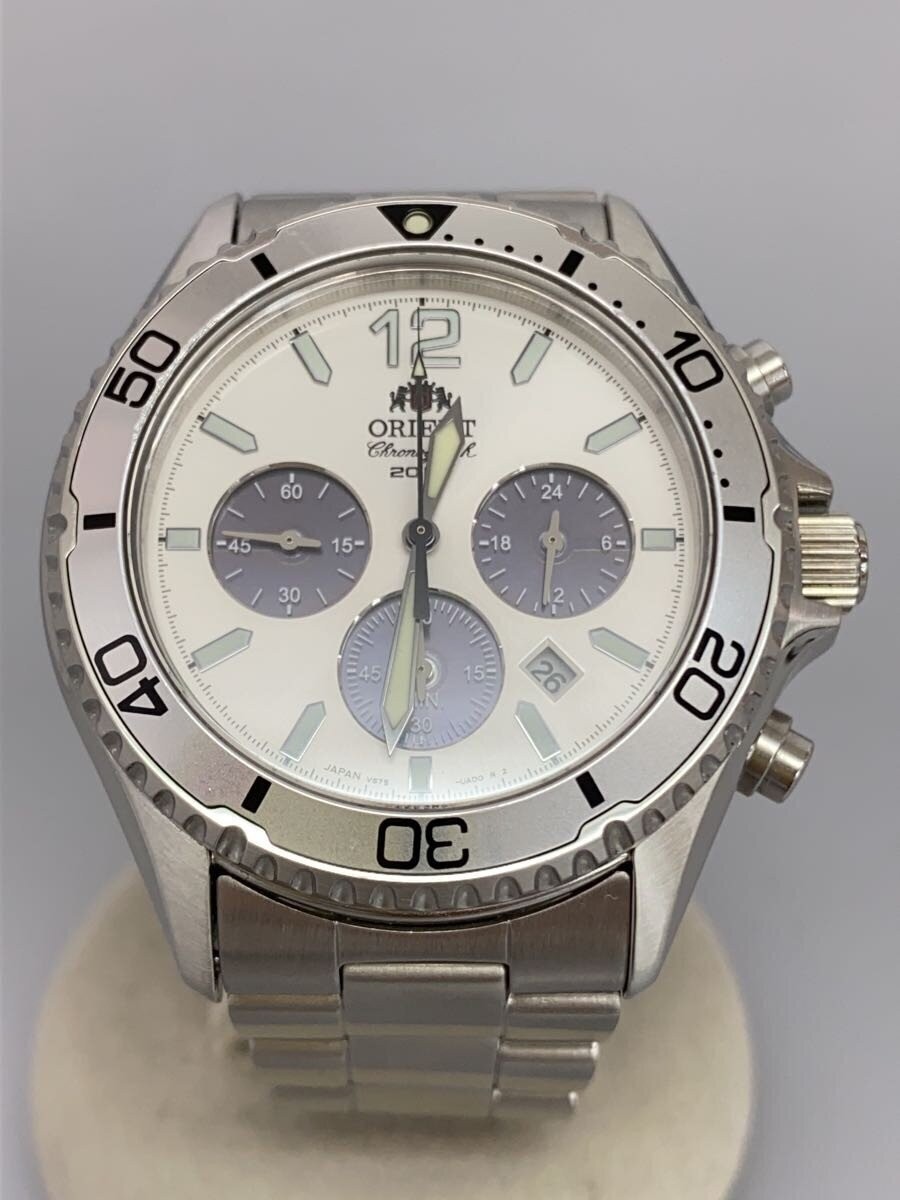 ORIENT RN-TX0205S Quartz Analog Stainless Watch White Silver Near