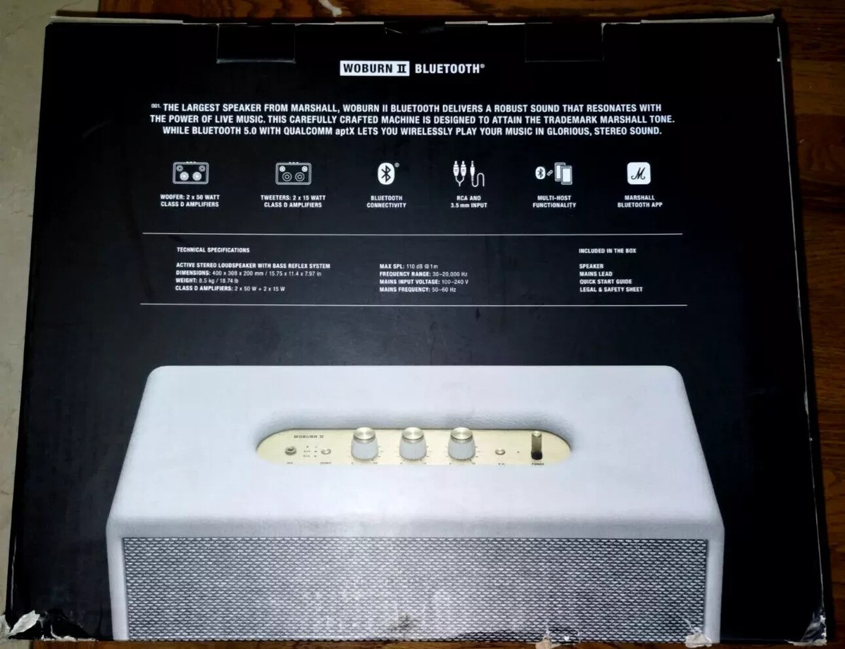 Marshall Woburn II Wireless Bluetooth Speaker - AC Powered New