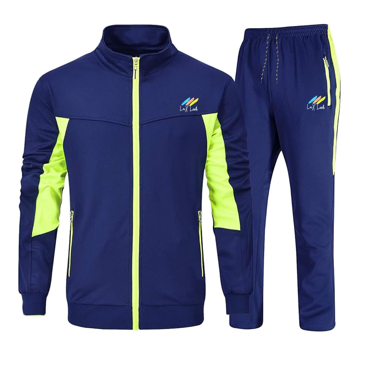 Mens Sweat Track Suit Zip Up Comfy Joggers Pants Sportswear Gym
