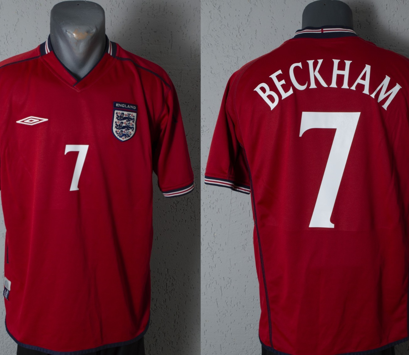 England Beckham Jersey World Cup 2002 Football Mens Retro Shirt