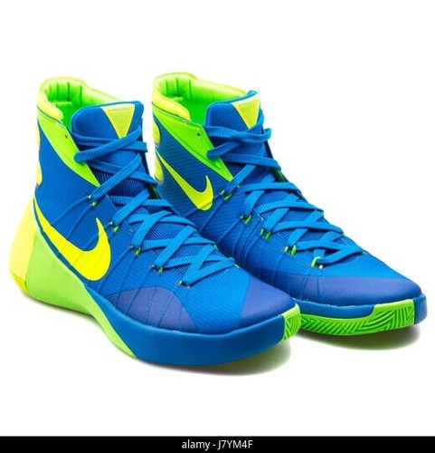 Nike Hyperdunk 2015 Men's Blue Yellow and Green 749561-473 Size