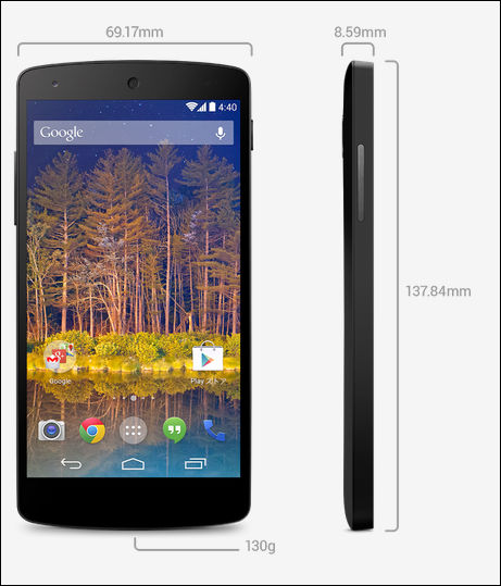 Googleの5インチスマホ「Nexus 5」ついに登場、日本からも購入可能
