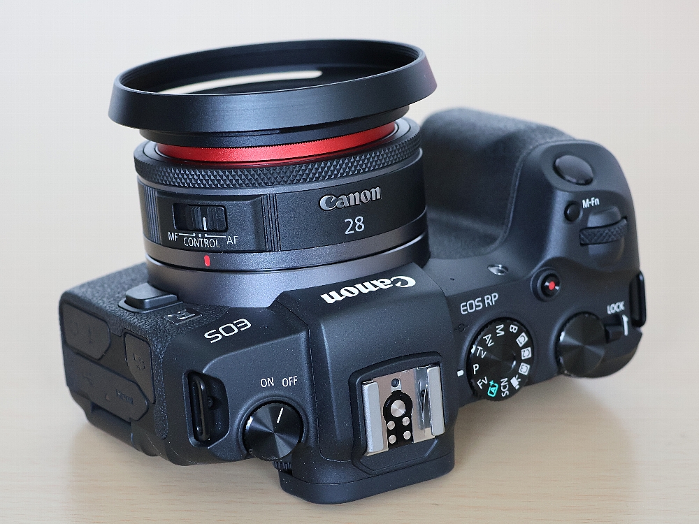 Canon RF 28mm F2.8 レンズへのクラシックレンズフード取付 | シュー