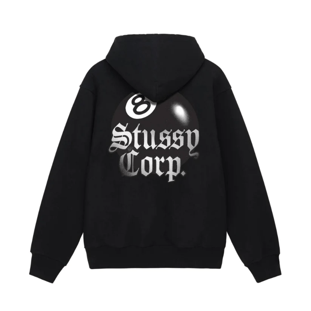 Stussy 8 Ball Black Crop Hoodie