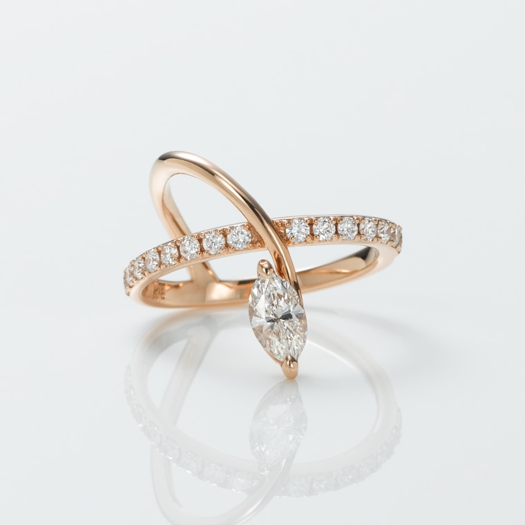 EP002]K18PGダイヤモンド/ピンキーリング(ピンクゴールド): Hyacca