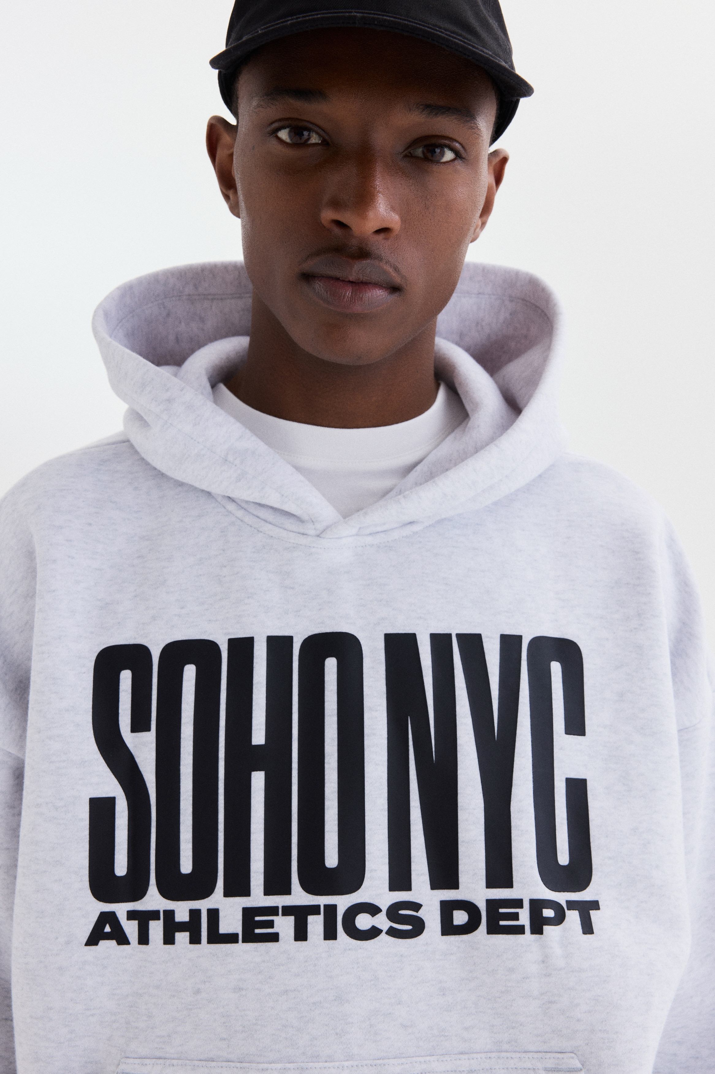 Loose-Fit Hoodie - Gray melange/Soho NYC - Men | H&M US