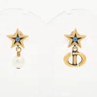 ディオール ラッキーチャーム ピアス(両耳用) GP×ラインストーン