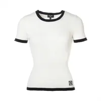 シャネル ココマーク 25S コットン 半袖ニット 34 レディース ホワイト