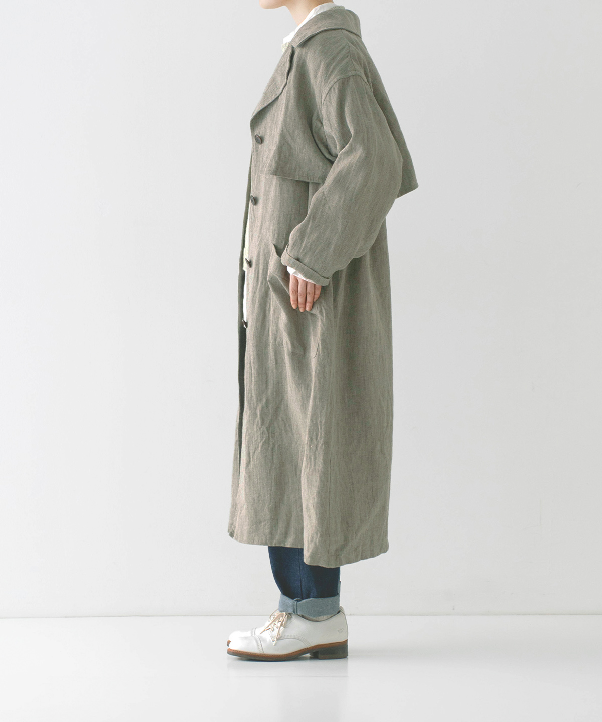 ◎リネンへリンボーントレンチコート｜nest Robe / CONFECT ONLINE SHOP