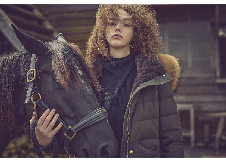 ラクーンファーサイドジップスリットダウンコート「D790」-RUIRUE BOUTIQUE