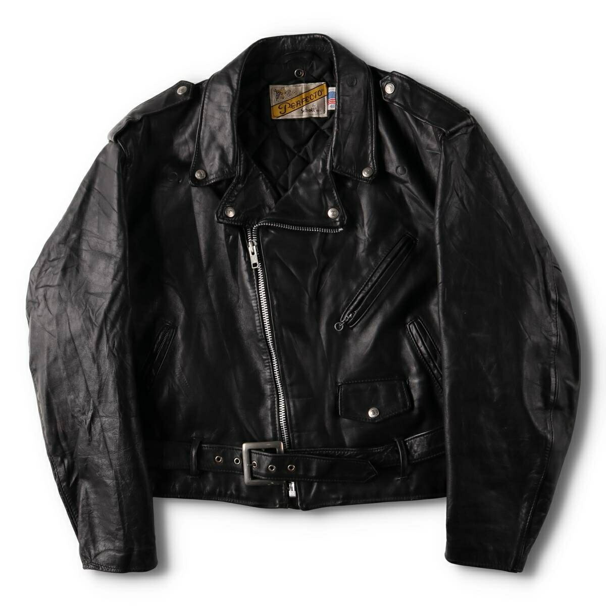 古着 80年代 ショット SCHOTT PERFECTO バイカータグ後期 618 ダブル