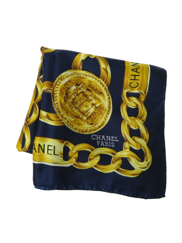 CHANEL】シャネル『チェーン柄スカーフ』レディース 1週間保証【中古