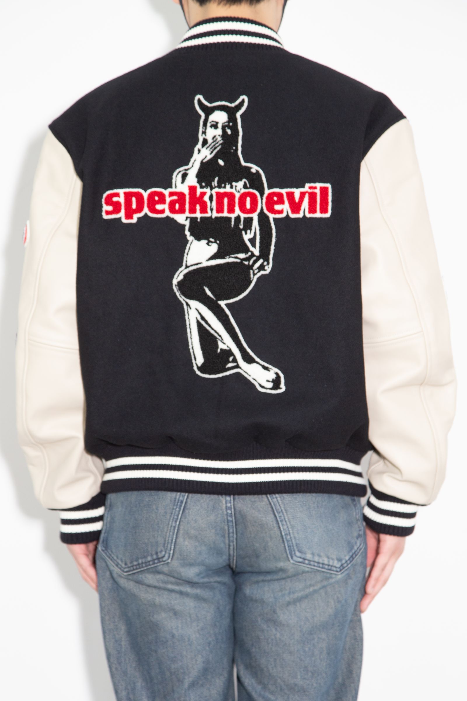 HYSTERIC GLAMOUR - SPEAK NO EVILワッペン スタジャン / ブラック | Tempt