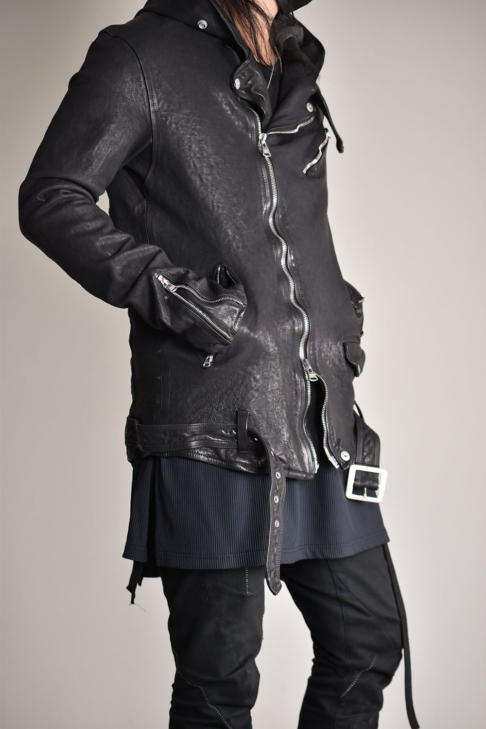 ISAMU KATAYAMA BACKLASH - Japan Calf Garment Wash Hoodie Riders