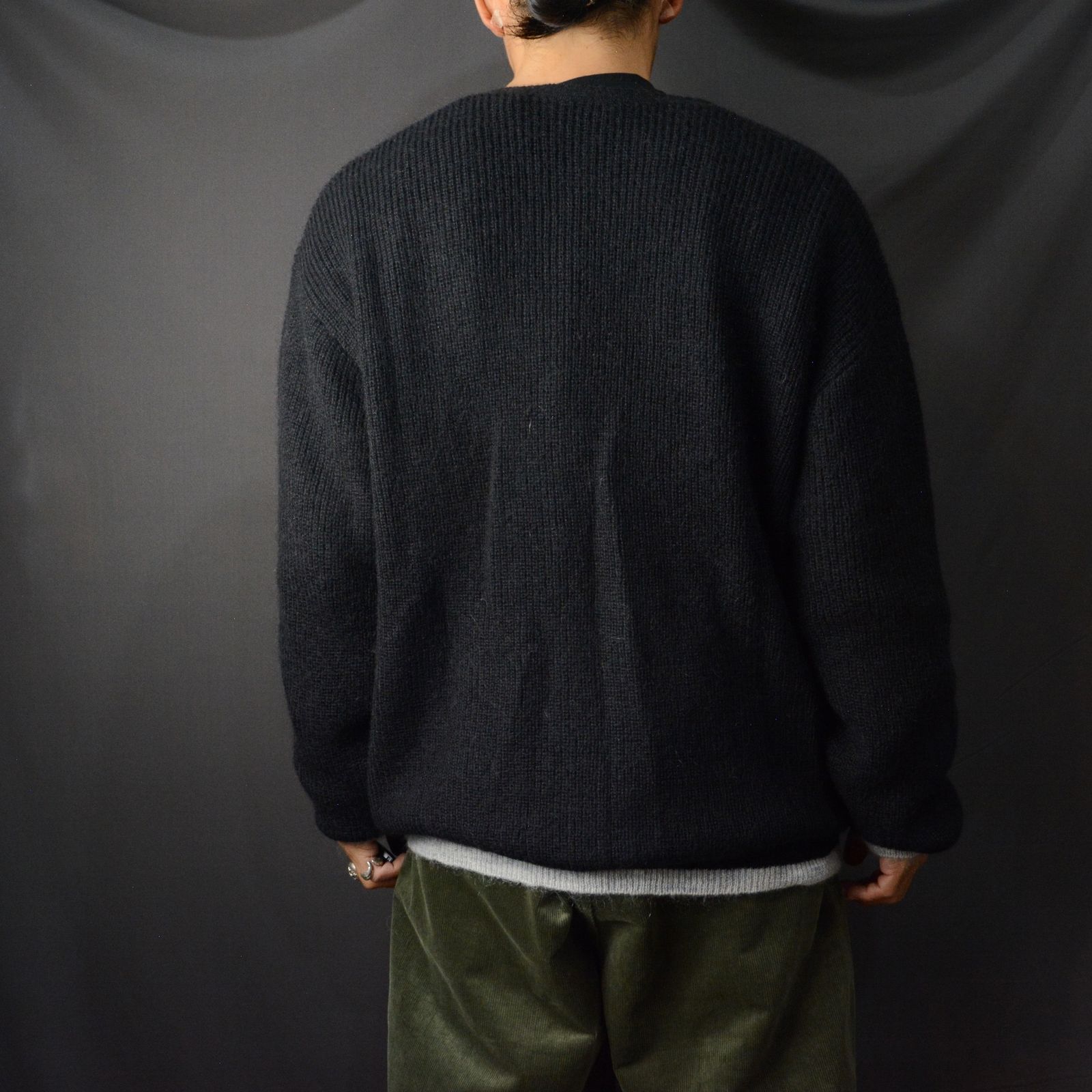 ISAMU KATAYAMA BACKLASH - モヘアニット ジップカーディガン （BLACK