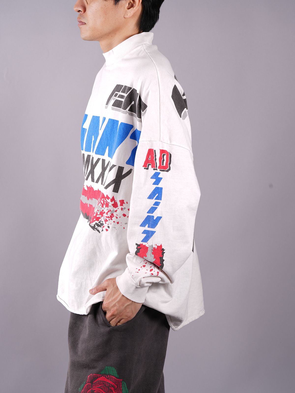 SAINT M×××××× - ラスト1点 / SM-S22-0000-034 / LS TEE / MOTO /WHITE