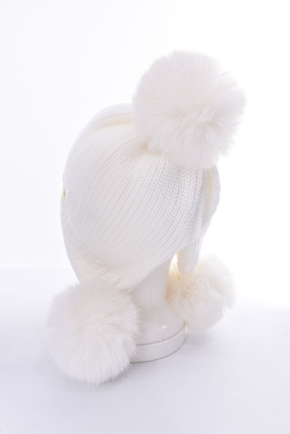 Resurrection - TRIPLE POMPOM KNIT CAP / ブランドロゴ ポンポン