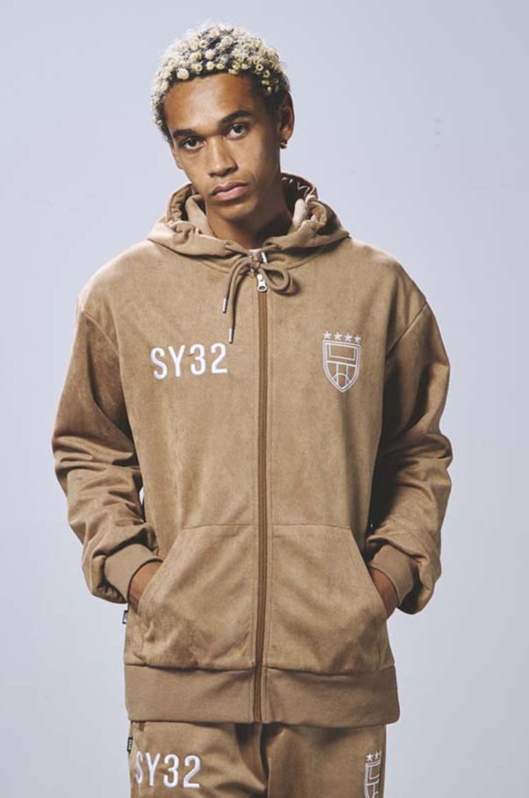 SY32 by SWEET YEARS - ESTER SUEDE ZIP HOODIE (ベージュ