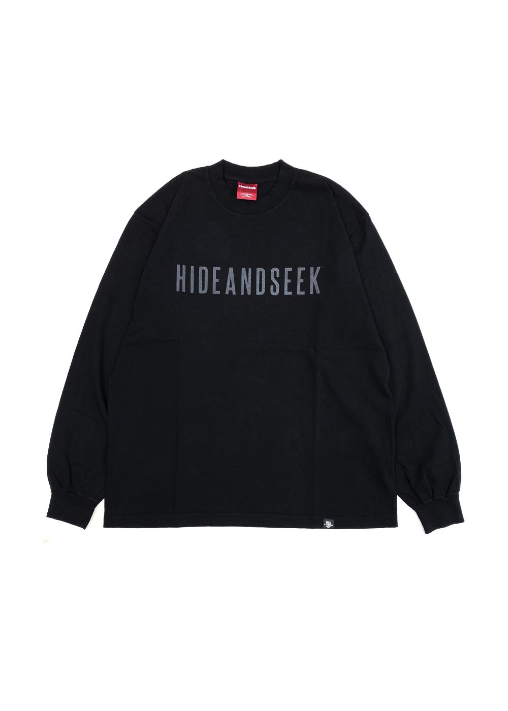 HIDE AND SEEK - Logo L/S Tee-2 (BLACK) / ロゴ プリント ルーズ