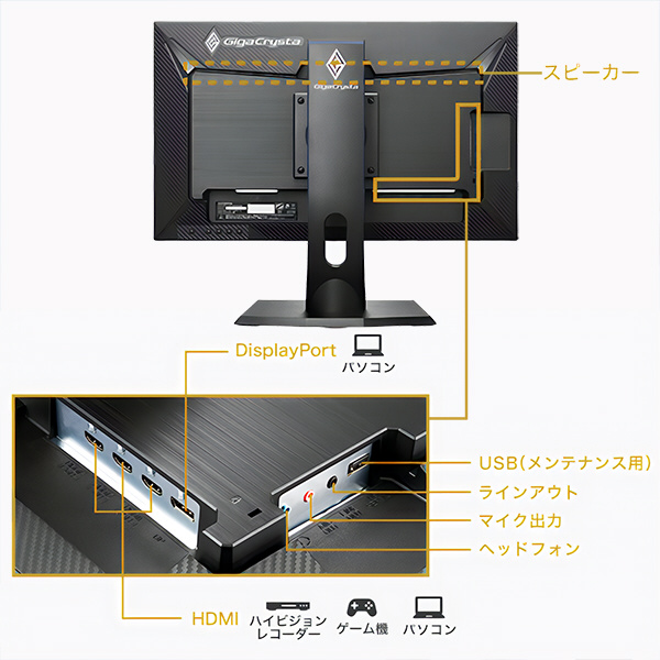 ゲーミングモニター GigaCrysta ブラック KH2470V-ZX［23.8型/165Hz